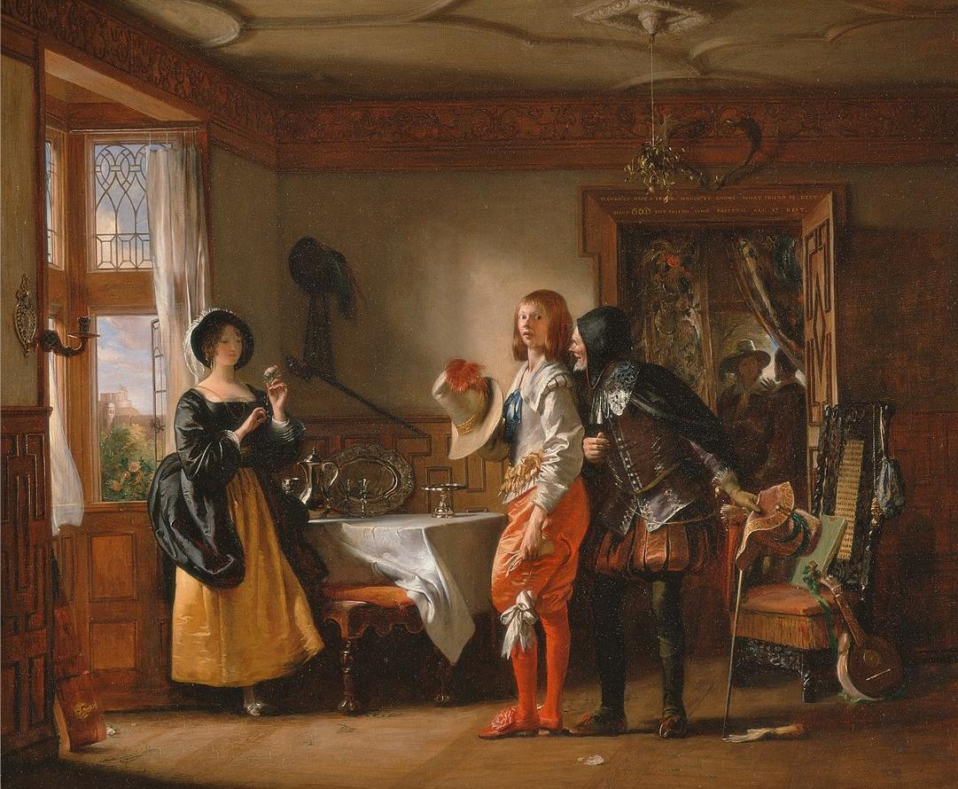 Toasting Scene from The Merry Wives of Windsor Painted by Charles Robert.