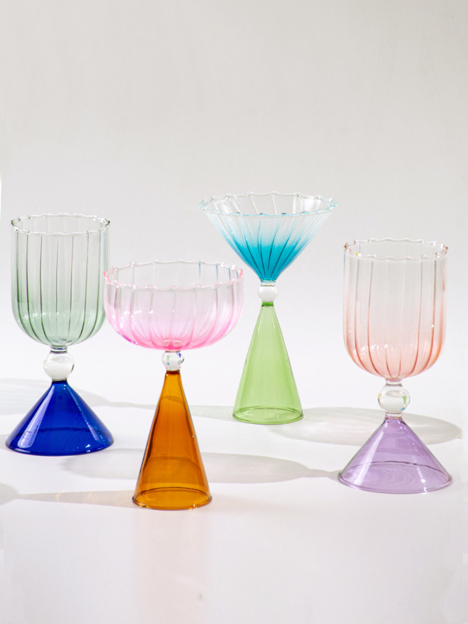 Colourful  Martini Stem Wine Glass 