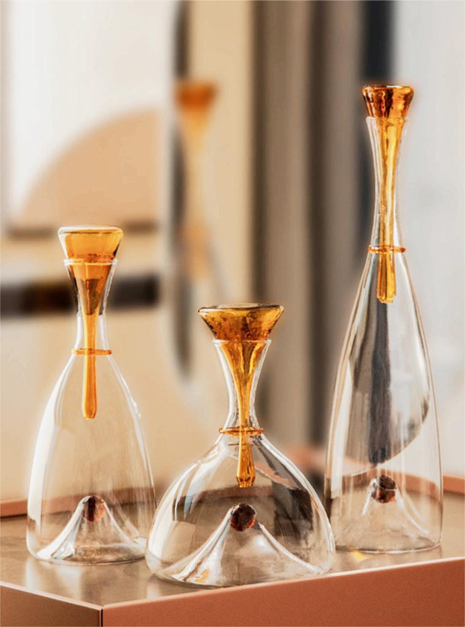 TUTU's elegant amber crystal coloured decanter