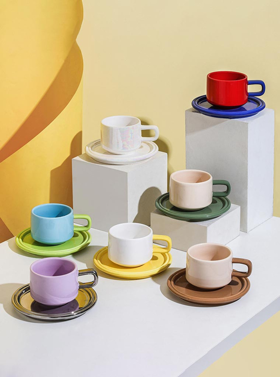 TUTU's Deux  Colour Block Ceramic Mug Set