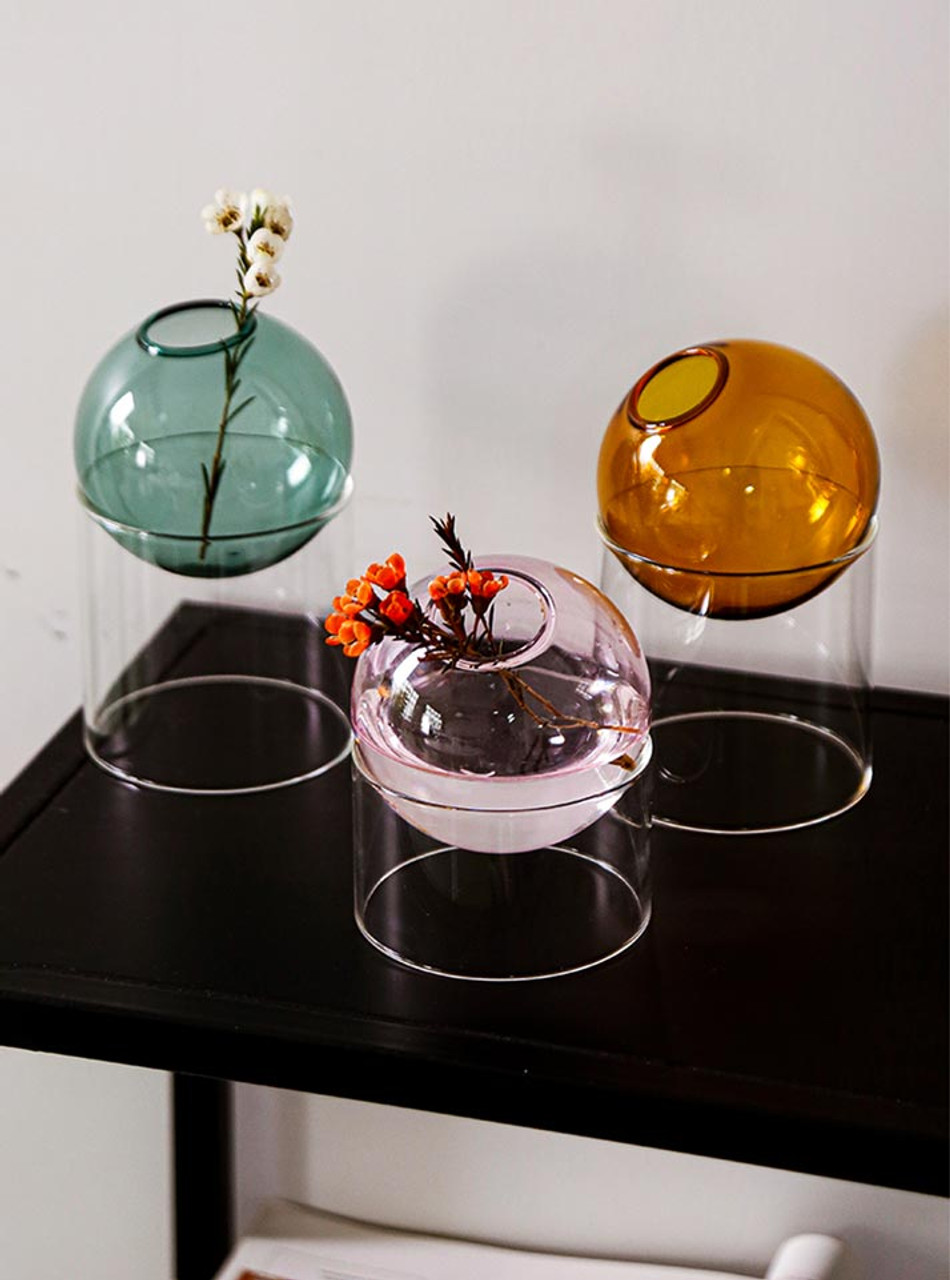 Colourful Geometric Design Glass Vase