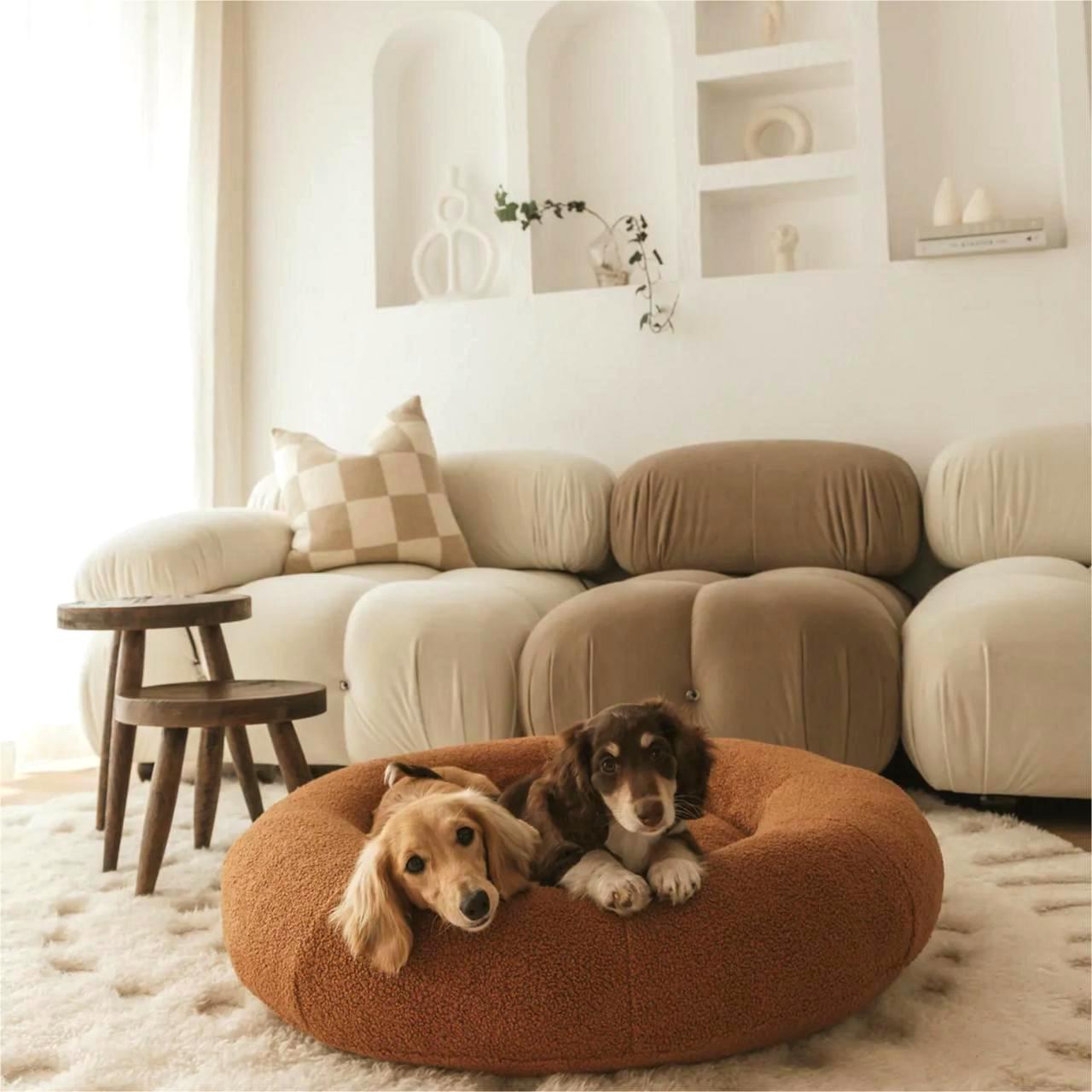 cute brown pet bed