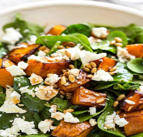 Pumpkin and spinach salad recipe