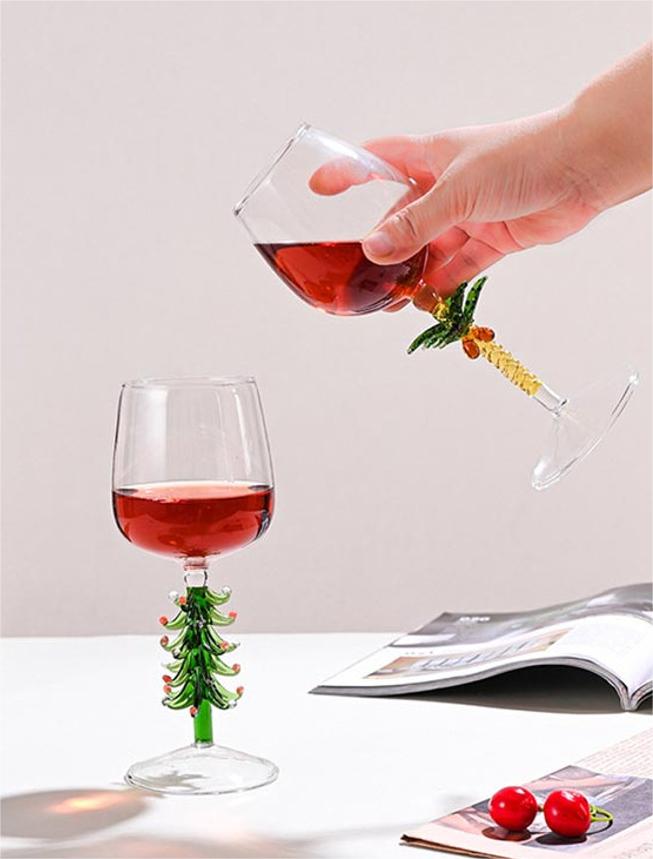 "Arbre" Palm Tree Decoration Wine Glass