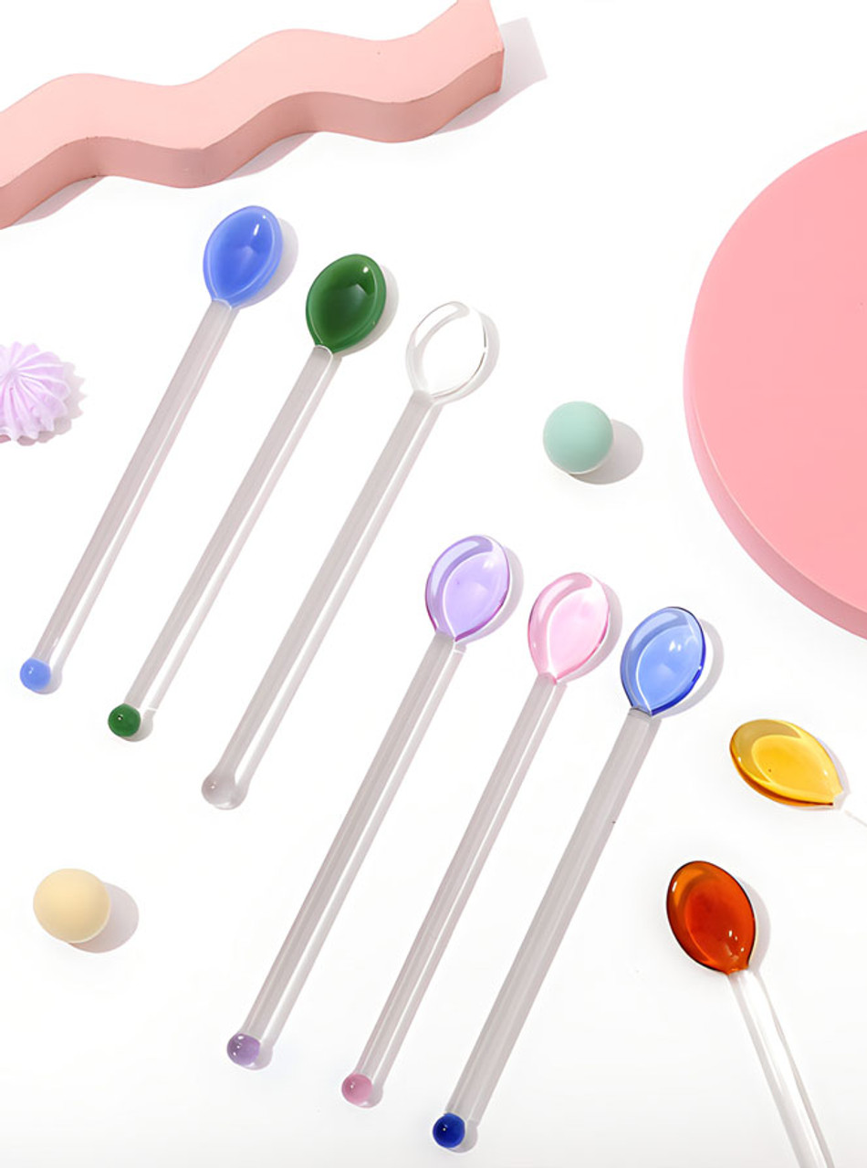  Colourful Cute Glass Spoon Set