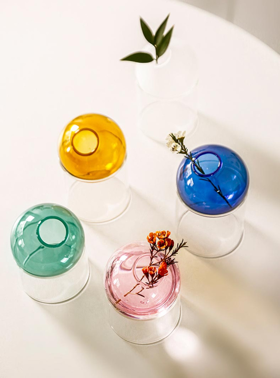 TUTU's "Round" Colourful Geometric Design Glass Vase 