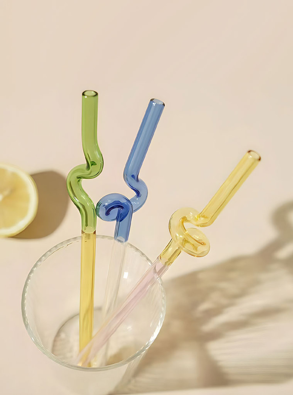 Playful  Colourful Glass Straws