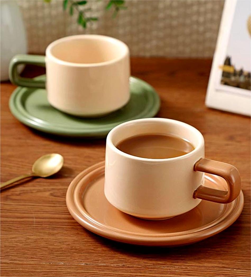 sylish summer coloured ceramic coffee mugs