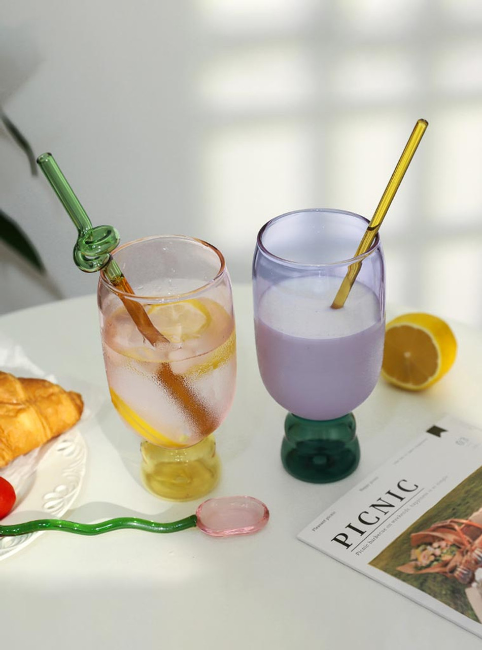 "Bubble" Colourful  Drinking Glass -mix fresh coloured glassware