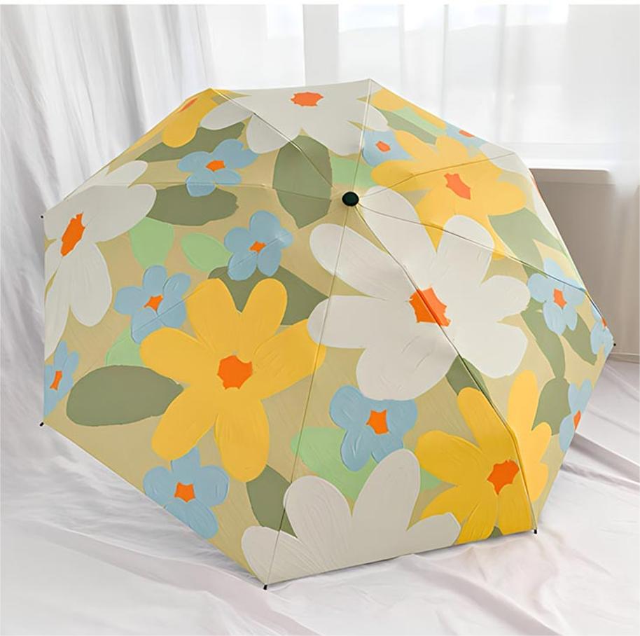 Green "Printemps" Floral Pocket Mini Umbrella