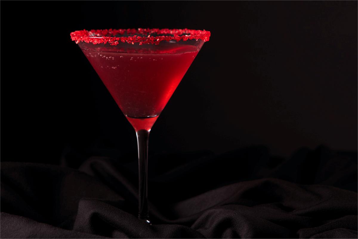 creepy Vampire's Kiss Martini , raspberry vodka
